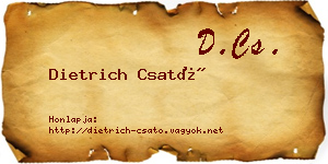 Dietrich Csató névjegykártya